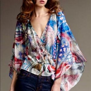 Anthropologie Silk Serpent Charmer Kimono Wrap Top